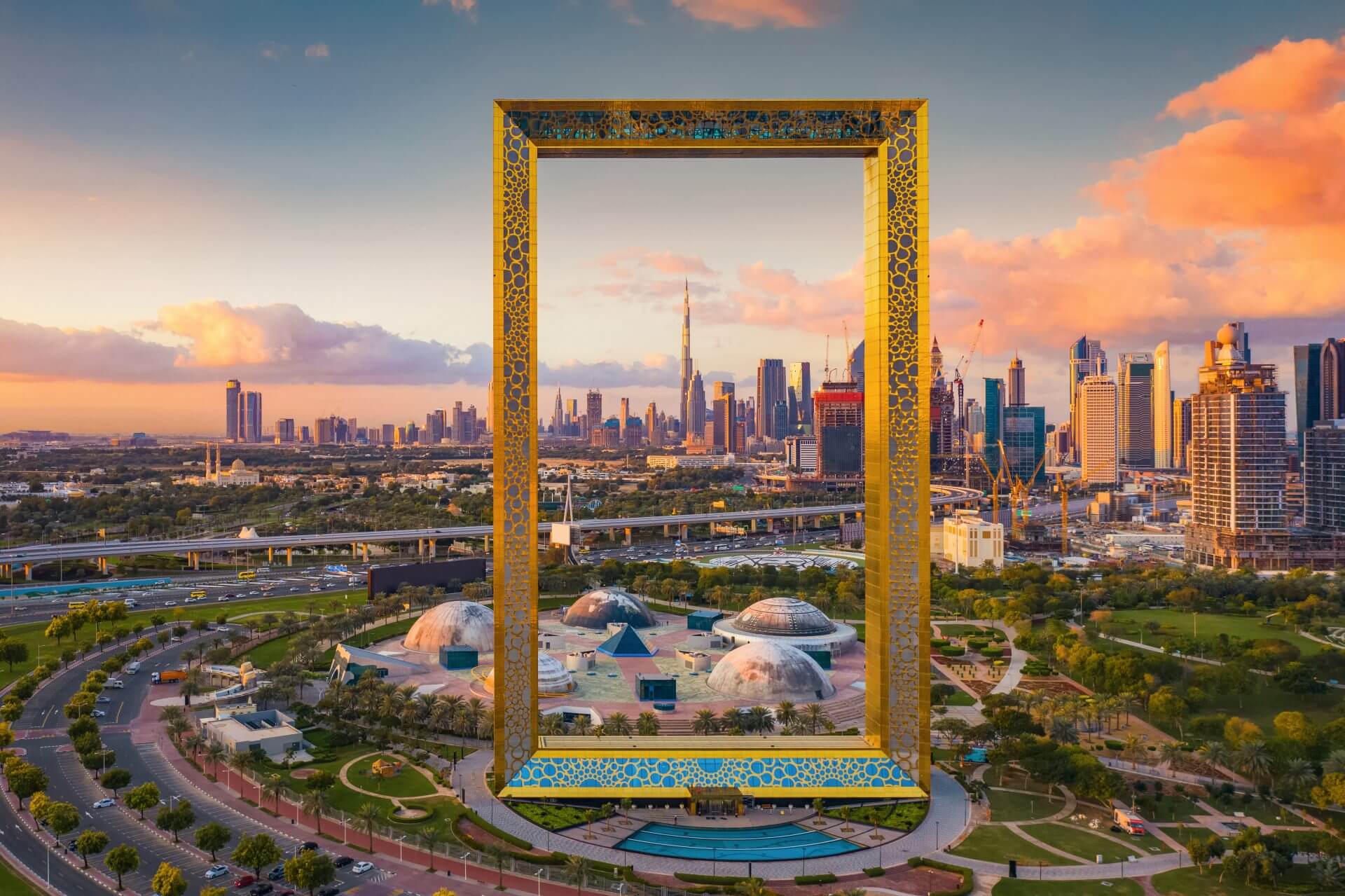 bigstock-Aerial-View-Of-Dubai-Frame-Do-348582910
